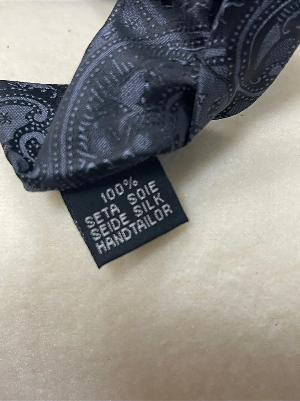 Men's Navy Paisley Silk Tie - Classic Formal Accessory